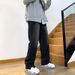 Nordmann New Autumn Winter Men's Loose Straight Black Casual Jeans BF Versatile High Street Floor-Length Pants_mkmklike.com