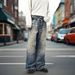 Vintage Washed Denim Jeans With Chain Accent & Paint Splatter – Relaxed Straight Fit (S-XXL)_mkmklike.com