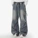 Vintage Washed High Street Straight Leg Jeans For Men & Women - Relaxed Fit With Big Pockets, Classic Blue & Black_mkmklike.com