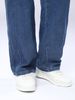 Dark Blue Non-Stretch Workwear Washed Denim Trousers Casual Loose Fit Wide Legs Multi Pocket Design Men's Clothing_mkmklike.com