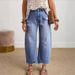 Women's Retro Distressed Wide Leg Jeans Casual Fashion Full Length Denim Spring/Autumn Summer_mkmklike.com