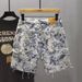 Men's Clothing Light Luxury Denim Shorts Men's Summer Loose Versatile Casual Trendy Shorts Fashionable Blue And White Porcelain Casual Pants_mkmklike.com
