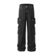 Multi-Pocket Patchwork Cargo Jeans For Men American Style High Waist Straight Pants Design Sense Ins Trend Floor-Length_mkmklike.com