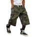 Men's Street Style Summer Casual Camouflage Capri Shorts Distressed Frayed Silhouette Loose Fit Workwear_mkmklike.com