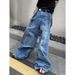 Vintage Heavyweight Denim Jeans – Relaxed Straight-Leg Workwear Pants For Men (XL-XXXL)_mkmklike.com