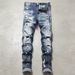 Men’s Slim-Fit Ripped Jeans – Trendy Distressed Denim Pants With Splatter Paint & Skinny Stretch Fit_mkmklike.com