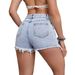 Women's Ripped Short Denim Shorts Fashion Clothing_mkmklike.com