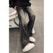 BOY American Retro Distressed Wide-Leg Jeans For Men, Patchwork Design, Tie-Dye, Loose Fit, Versatile, Floor-Length,_mkmklike.com