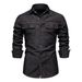 Autumn New High-quality Men's Washed Denim Casual Long-sleeved Shirt_mkmklike.com