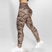 Women's High-Waisted Military Green Camouflage Print Cargo Yoga Leggings Tight Patch Pocket_mkmklike.com