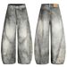 Vintage Washed Blue Distressed Jeans – Relaxed Fit Bootcut Denim Pants With Raw Hem (S-XXL)_mkmklike.com
