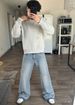 Men's Clothing Spring And Autumn New Korean Style Trendy Casual Men's Nine-point Pants Hong Kong Style Wide-leg Pants_mkmklike.com