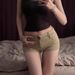 Retro American Khaki Shorts for Women Low Rise Sexy Tight Fitting A-Line Bodycon Hot Pants Summer Jeans_mkmklike.com