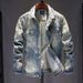 European Style Retro Slim Fit Blue Men's Coat Youth Versatile Ins Trendy Denim Jacket_mkmklike.com