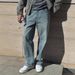 Men's High Street Loose Fit Washed Denim Jeans - Straight Leg Casual Trousers For Everyday Wear_mkmklike.com