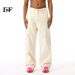 EF JEANS | 2024 New American Solid Color Large Pocket Overalls Light Apricot Casual Loose Straight Jeans_mkmklike.com