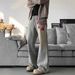 Vintage Embroidered Distressed Bootcut Jeans For Men & Women – High Waist Retro Denim Pants With Flared Hem_mkmklike.com