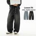 Men's Clothing Retro Washed Silhouette Jeans For Men Trendy Brand Loose Long Pants Spring New Split Structure Scimitar Style_mkmklike.com