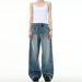 Vintage Washed Clean-fit Straight-leg Jeans Men, New American-style Trendy Wide-leg Casual Pants For Spring And Autumn_mkmklike.com