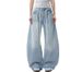 Cross-border American Retro Washed White Scimitar Jeans Men's And Women's Summer New Wide-leg Cleanfit Trousers Tide_mkmklike.com