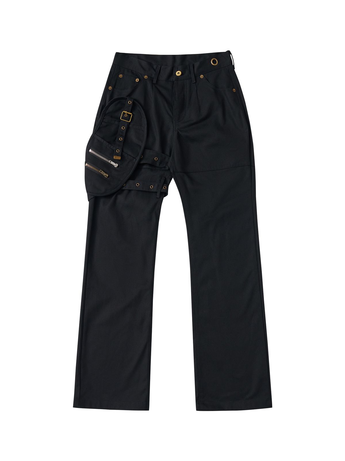 Men's LGB Cargo Black Gun Pants - Streetwear Overalls With Lace-Up Design, Urban Vibe Style_mkmklike.com