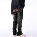 Distressed Zip-Fly Denim Jeans For Men – Vintage Washed High-Street Style Straight Leg Pants (Blue/Black)_mkmklike.com