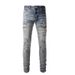 Forge New European And Trendy Brand Light Blue Washed Stretch American High Street Basic Jeans Slim Fit Skinny Pants Men_mkmklike.com