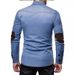 Pulse Foreign Trade Cross-Border Long Sleeve European And Style American Retro Men's Color Block Patch Slim Fit_mkmklike.com