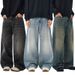 American Classic Washed Cat Whisker Scimitar Jeans Men's And Women's Loose Silhouette Long Pants_mkmklike.com