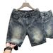 Men's Style Loose Fitting Straight Leg Denim Shorts Cool Retro Trendy Design Versatile Casual Five Point Pants For Summer_mkmklike.com
