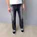 Men's Clothing Spring New Arrival High-End Trendy Black And Gray Gradient Splatter Paint Niche Jeans For Men Slim Fit Straight Leg Versatile Denim_mkmklike.com