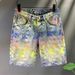 Men's Clothing Retro Distressed Patchwork Elastic Slim Fit Denim Shorts Men's Trendy Brand Embroidery Loose Straight Shorts_mkmklike.com