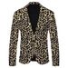 New men's polka dot printed casual jacket British fashion slim fit suit_mkmklike.com