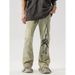 Men's Retro High Street Washed Distressed Slim Fit Jeans Flame Shadow Flared Pants Trendy Style_mkmklike.com