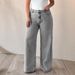Distressed High Waist Straight Leg Jeans For Women – Washed Gray Ripped Denim Pants (Relaxed Fit, Cotton-Blend, S-XL, Vintage Streetwear)_mkmklike.com