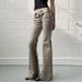 American-style Design Pocket Slim-fit Flared Jeans For Women, Trendy Street Fashion Retro Low-waist Casual Pants_mkmklike.com