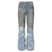 Men's Clothing European And American Style Gallerrry New Retro Distressed Flared Overalls Jeans_mkmklike.com