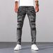 Men's Clothing Silver Grey Men's Stretchy Slim Fit Jeans Multi Craftsmanship Design Stylish Trousers_mkmklike.com