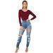 Women's Clothing Black Ripped Jeans Women's Elastic New Tight Elastic Slim Fashion Slim Fit Pants_mkmklike.com