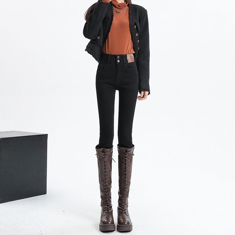 Women's Skinny Jeans 2026 Winter New High-Waisted Slimming Stretch Pencil For Petite Women Spring And Autumn_mkmklike.com