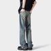 American Retro Blue Jeans Men's Spring Trendy Brand Loose Cleanfit Tall Micro-pull Pants Casual Long Pants_mkmklike.com