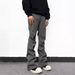 American Pleated Straight And Slightly Pulled Pants Men's Spring And Summer New Down Zipper Trousers Pants_mkmklike.com