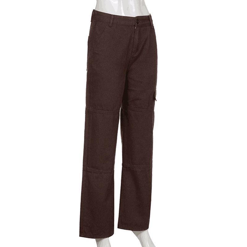 Women's Cargo Pants – Vintage Streetwear Style, Multi-Pocket Utility Pants, Loose Fit & Comfortable_mkmklike.com