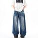 American High Street Men's Jeans 2025 Autumn And Winter New Washed Pleated Pendant Loose Casual Wide-leg Trousers Men_mkmklike.com