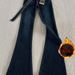 175 Tall Women's Extra-Long American High Street Retro Dark Blue Slim Fit Flared Jeans_mkmklike.com