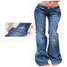 Spring 2027 Fashion European-USA Style Hottie Washed Jeans Women Cotton Mid Waist Slim-Fit Elasticity Denim Bell-Bottoms_mkmklike.com