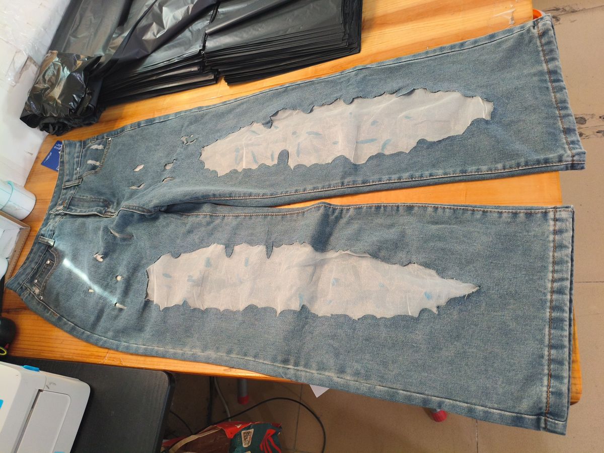 Women's Clothing Hot Girl Retro Straight Pants Hollow Texture Niche Design Jeans Loose Wide Leg Trousers_mkmklike.com