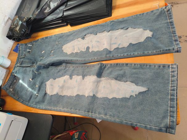 Women's Clothing Hot Girl Retro Straight Pants Hollow Texture Niche Design Jeans Loose Wide Leg Trousers_mkmklike.com