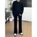 Nordmann Paris Black Flared Jeans For Men New Loose Straight American Retro Style Tall Slimming Pants_mkmklike.com