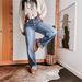 High-Waisted Wide-Leg Jeans For Women - Vintage Washed Denim With Mid-Seam & Turned Hem (S-XXL, Dark Blue/Light Blue)_mkmklike.com